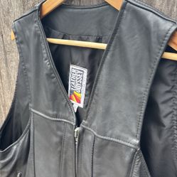 Used Vintage Motorcycle Vest Leather Odyssey Brand 