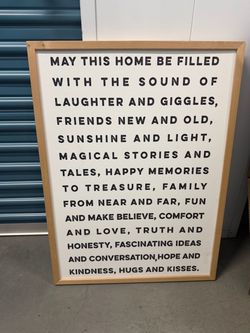 Large Framed Home Quote Wall Sign