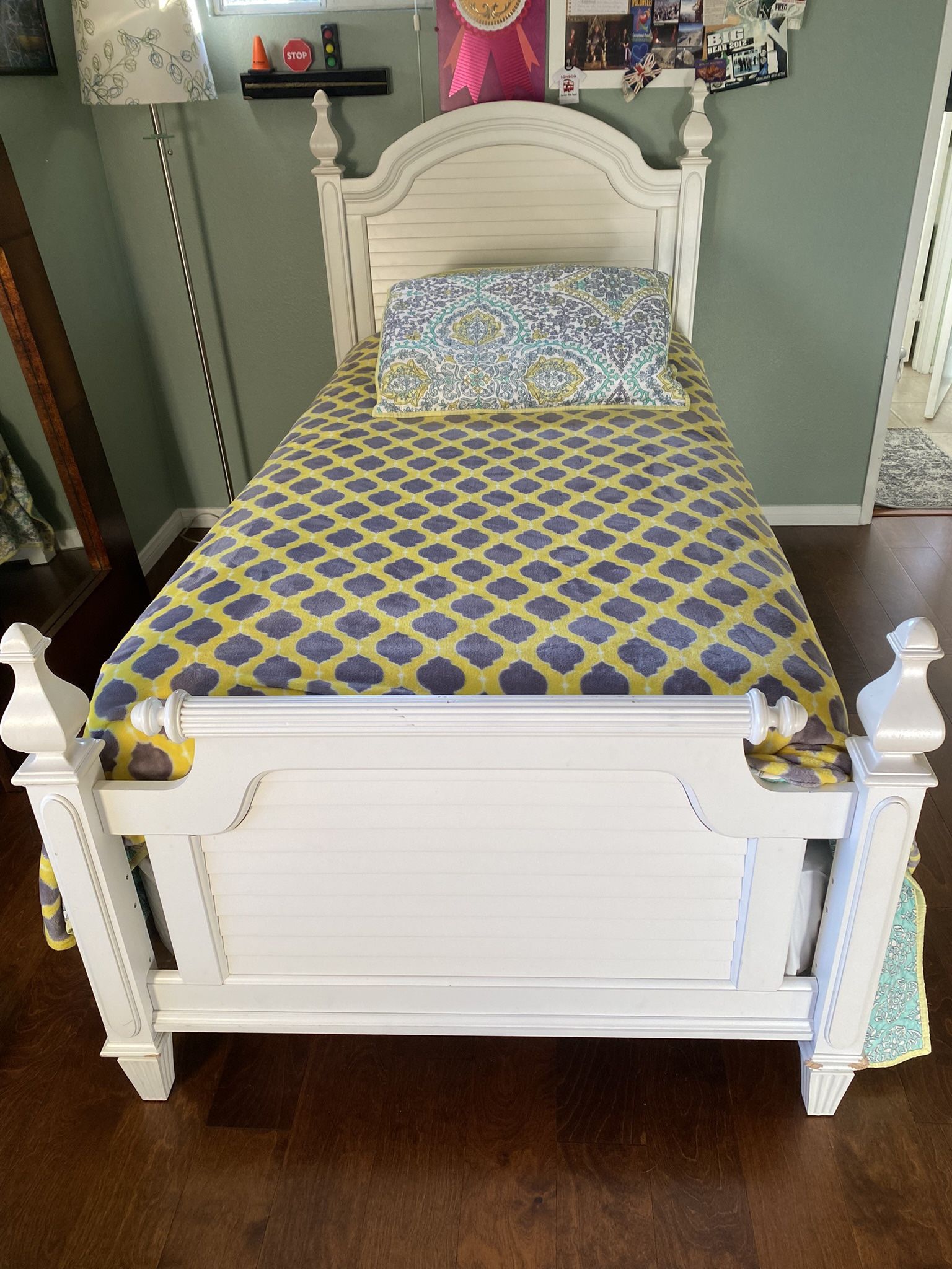 Twin Bed Frame, Mattress And Box Spring