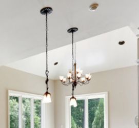 Oil Rub Bronze Glass Chandelier w/ Matching Wall and Island Scones