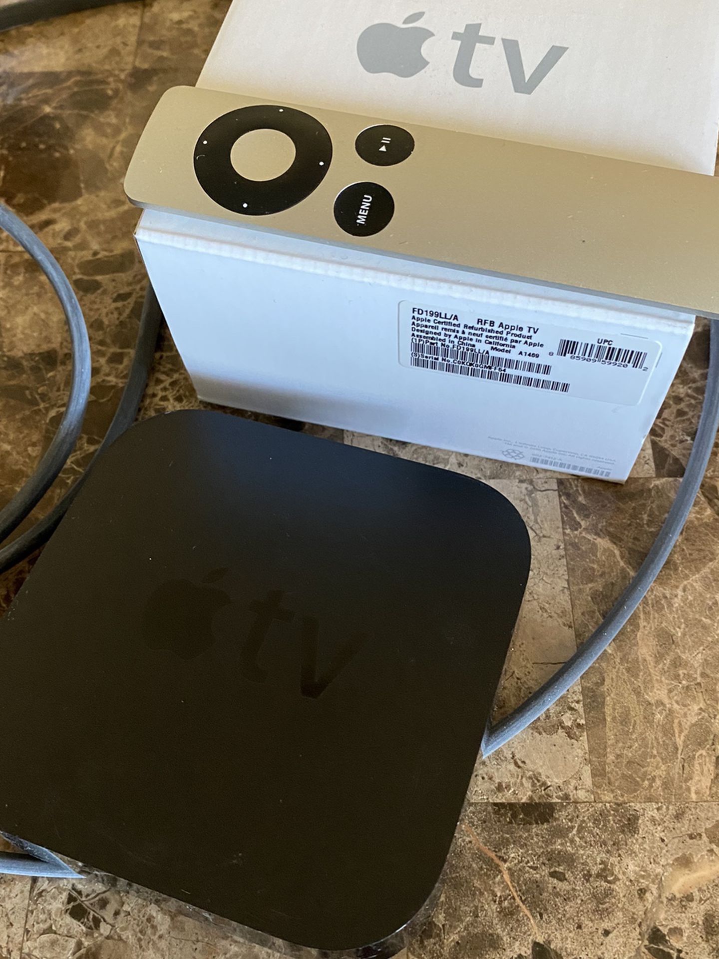 Apple TV 3rd Generation With Original Box And Remote
