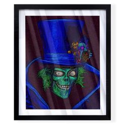 Custom art piece of the hatbox ghost from Disneyland haunted mansion