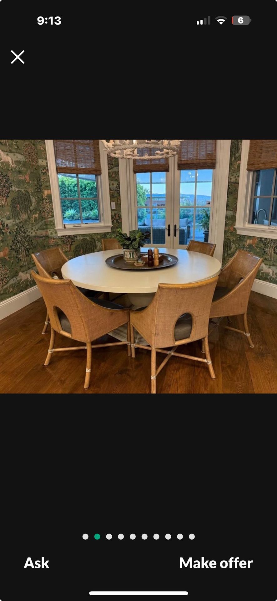 6 Baker McGuire Wicker Cane Rattan Bamboo Dining Chairs,All Products : American Fashion Style Bags On Sale