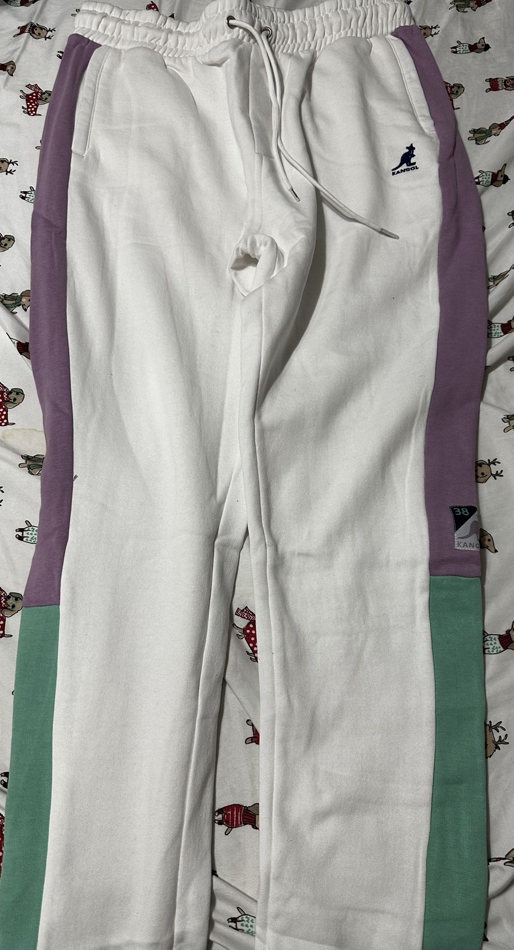 Kangol Joggers White/purple/teal