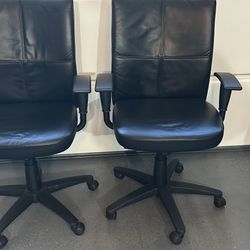 Steel case, leather turnstone office chairs