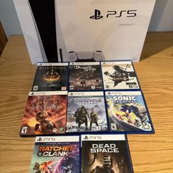 Sony PlayStation 5 Disc Version, 8 Game Bundle!!! Comes with headset