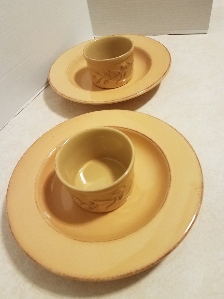 Toscana Gold Pier One Stoneware Dishes 
