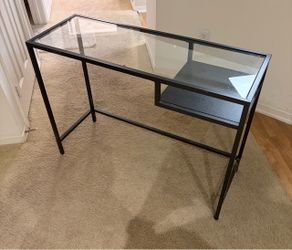 Glass Desk with Black Frame