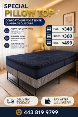 🛏️ Sleep Better Tonight — Pillow Top Mattress Delivery Available Today - Pay After Delivery 🚚