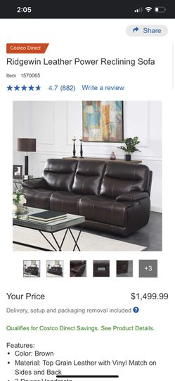 Ridgewin Leather Power Reclining Sofa