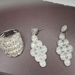 Silver Ring And Earrings 