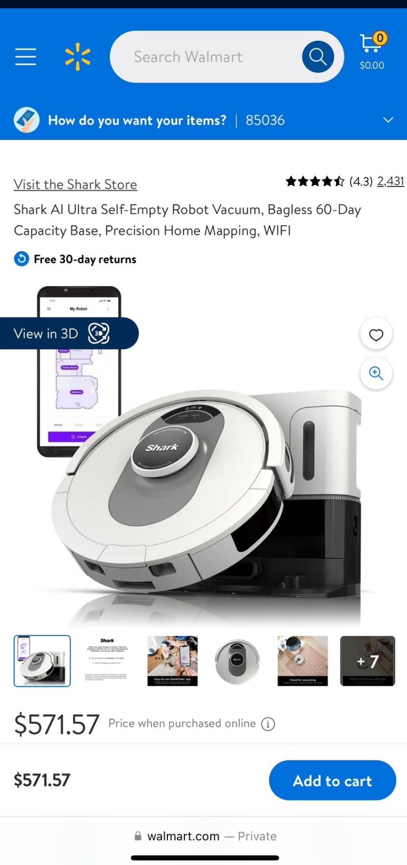 The Shark AI Robot Self-empty XL, AV2511AE