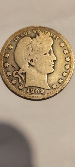1909 Barber Silver Quarter - VG Condition - Nice Details