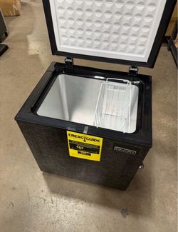 1.8 cubic foot compact black chest freezer
