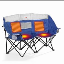 Brand New SUNNYFEEL Heated Double Camping Chair, Padded Loveseat with 3 Heat Levels