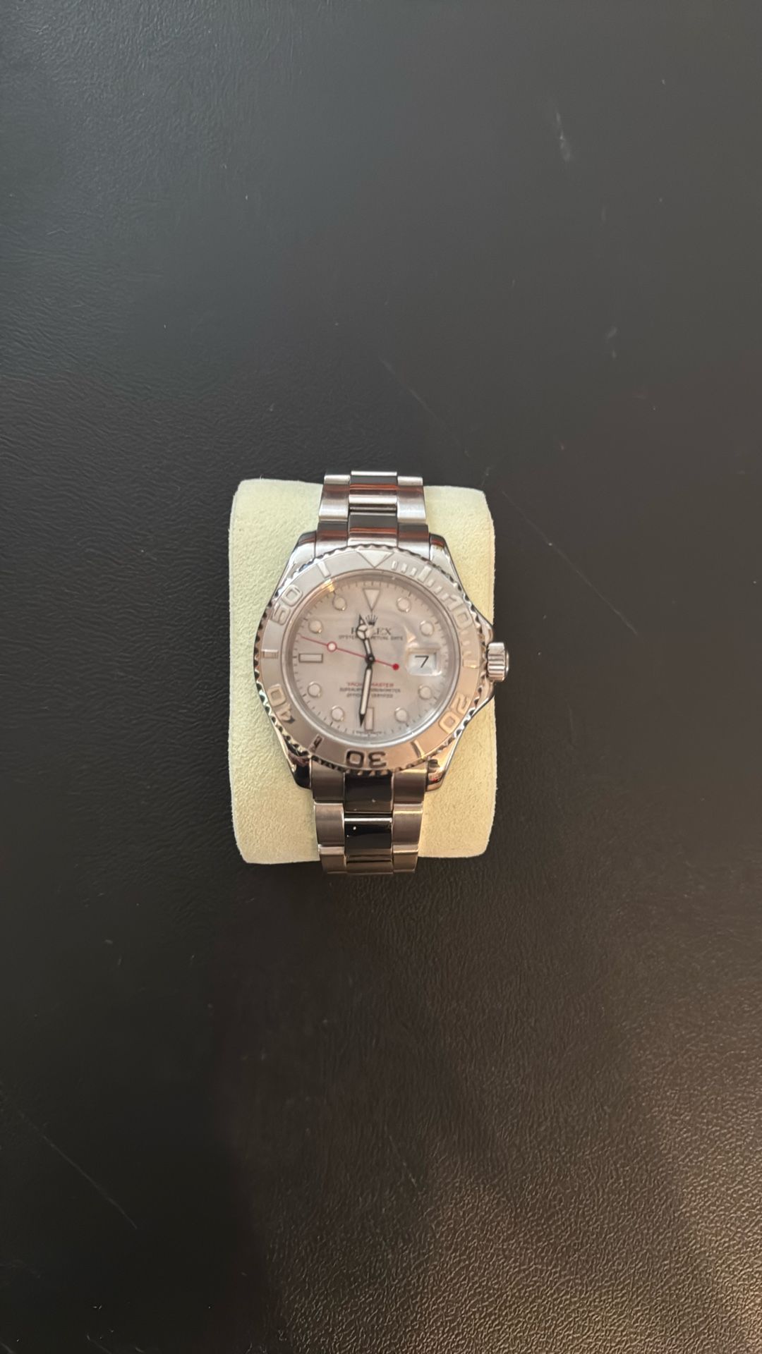 2007 ROLEX YACHT-MASTER 40MM SILVER DIAL PLATINUM BEZEL OYSTER STEEL MENS WATCH 16622