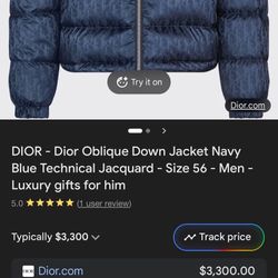 Designer Dior Puffer Jacket