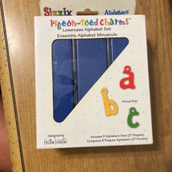 NIB Sizzix Alphabars Die Set - PIDGEON-TOED CHARMS Lowercase Alphabet Set