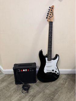 LyxPro 6 strings Electric Guitar, Amplifier, and Cable Bundle