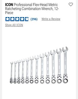 NEW in box ICON 12-Piece Flex-Head Metric Ratcheting Wrench Set