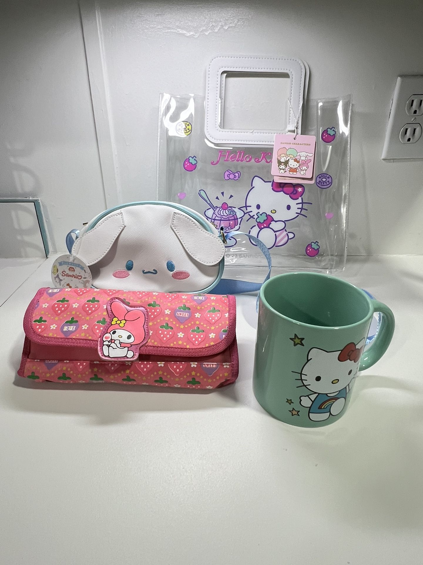 Hello Kitty 14 oz Ceramic Mug Hello Kitty Pencil Bag Case Small Clear hello kitty bag Blue small crossbody