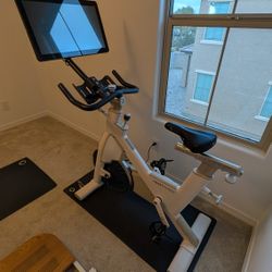 MyxFitness By BeachBody Interactive Exercise Bike w/ Tablet + Heart Rate Monitor & Weights