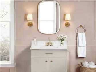Open Box 30 in. Single Sink Greige Bath Vanity with White Volakas Engineered Marble Top