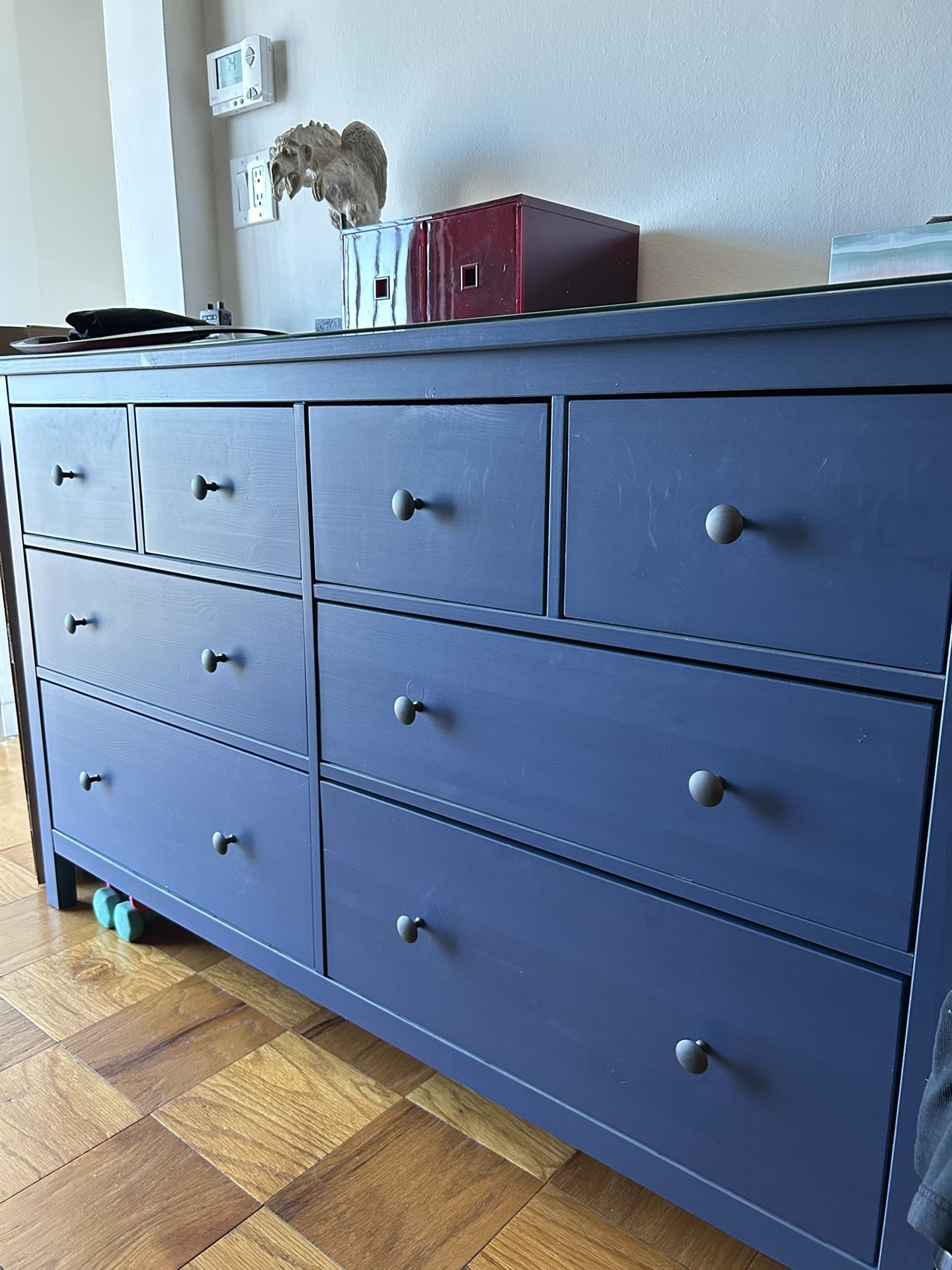 IKEA Hemnes 8 Drawer Double Dresser Blue Like New
