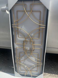 Gold Metal Geometric Wall Art Panel