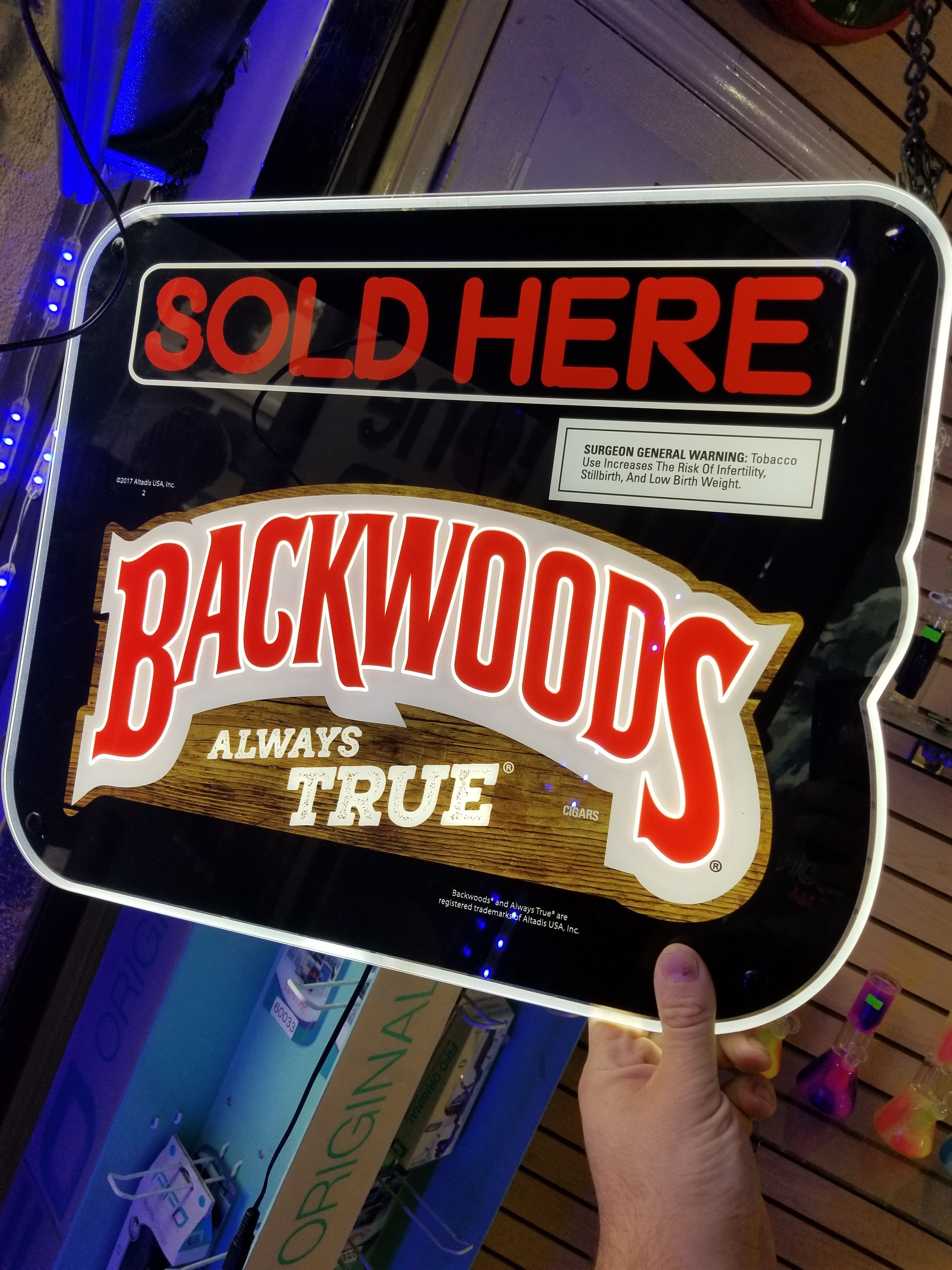Backwoods light up sign