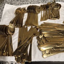 Gold cutlery set - 60 people