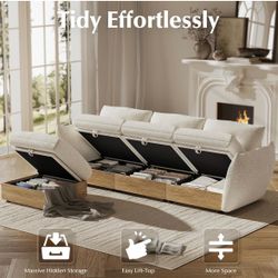 Modular Sofa Chair with Storage and Ottoman