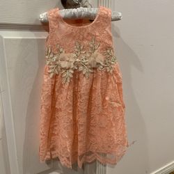 Baby girl peachy orange dress
