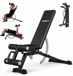1200LB Weight Bench, Adjustable Workout Bench with Detachable Leg Support,Black