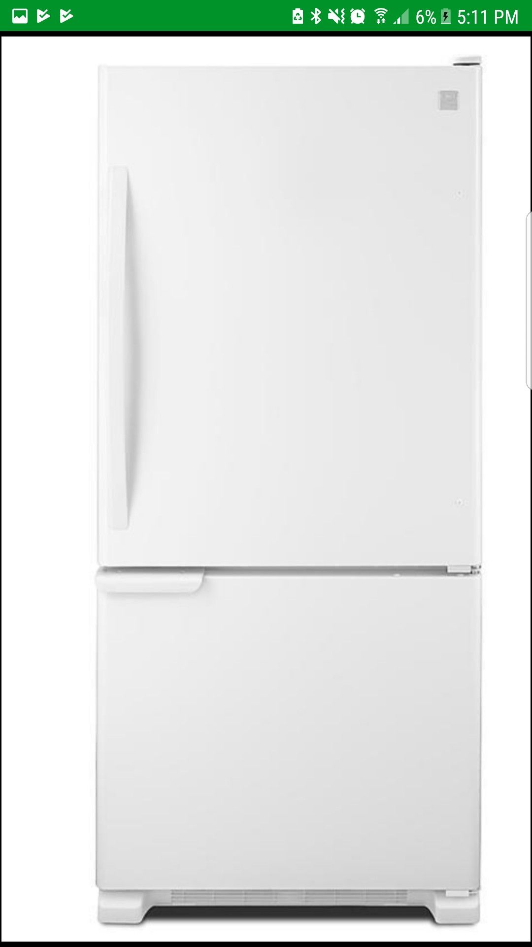Kenmore 69312 19 cu. ft. Bottom-Freezer Refrigerator - White