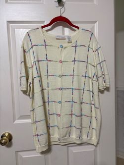 Alfred Dunner Short Sleeve Knit Cardigan