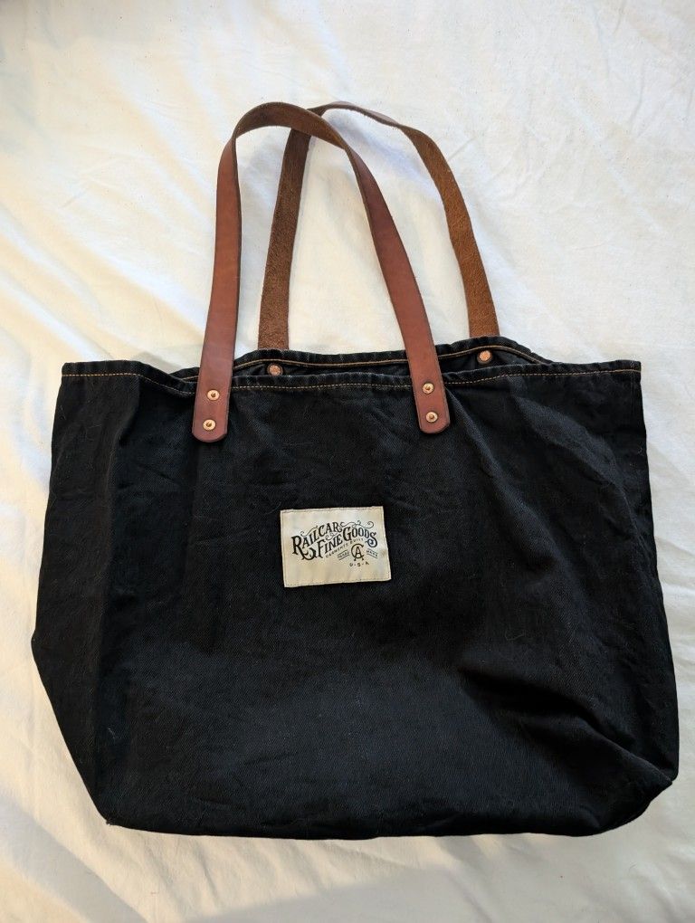 Railcar Denim Selvedge Denim Tote Bag
