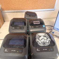 5x Zebra ZP450 Direct Thermal Label Printers