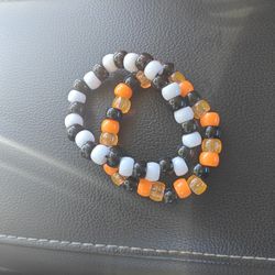 Orange and white bracelets custom made