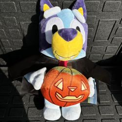 Vampire Bluey With Pumpkin Plush Halloween Greeter