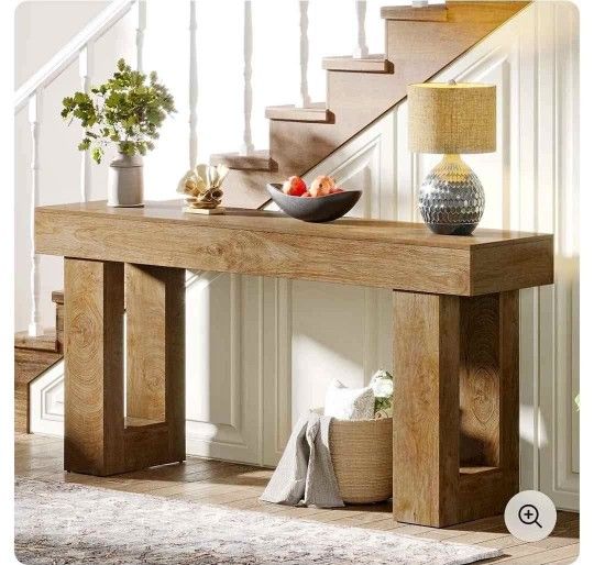 JW0908)  63inch" Wood Console Table, Farmhouse Sofa Table Entryway Table