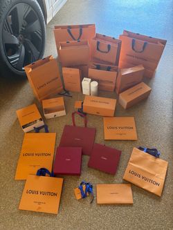 Authentic Louis Vuitton shopping bags and boxes for sale