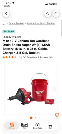 Milwaukee snake 12 v