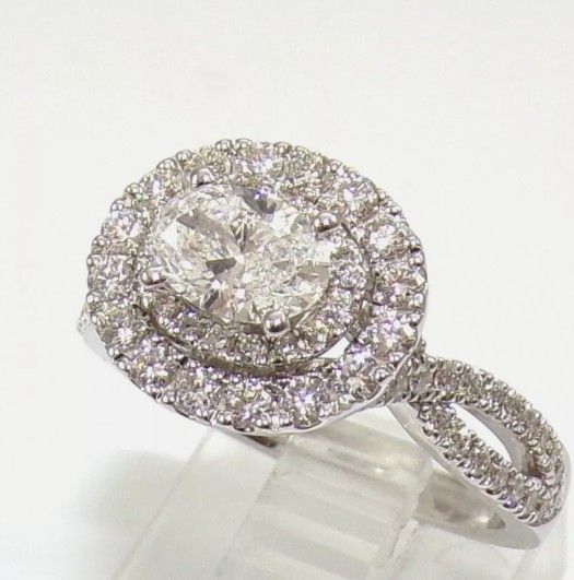 Neil Lane East to West Oval Diamond Engagement 14K White