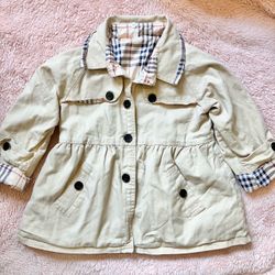 Girls plaid, babydoll trench coat
