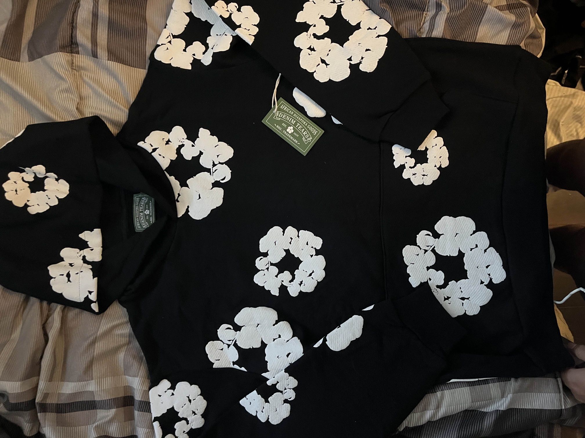 “Replica” Black Denim Tears Hoodie Medium