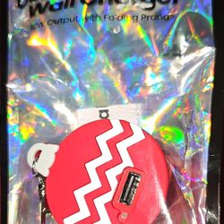 Usb A Keychain Wall Charger 12W Output With Folding Prongs