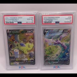 Pokemon Aerodactyl Alternate Art & Tyranitar Alt Art Psa 10