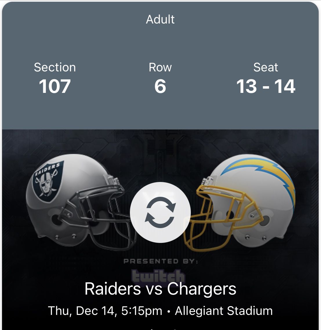 Raiders VS Chargers 12/14/23
