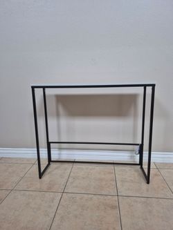 White artificial Marble top console table color: black